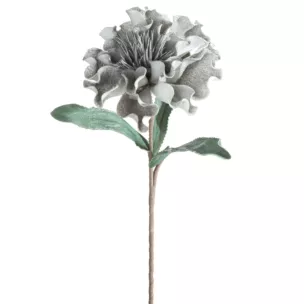 Kwiat sztuczny popielaty z plastycznej pianki foamiran 75 cm