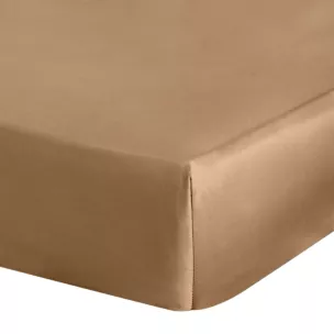 Prześcieradło gładkie z gumką 220x200 cm z satyny bawełnianej kolor ceglasty 125 g/m2 NOVA 3