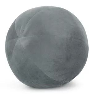 Poduszka dekoracyjna w formie kuli średnica 24 cm welwetowa srebrna GAJA