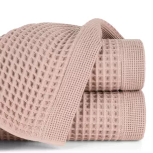 Ręcznik kąpielowy 70x140 cm bawełniany kolor różowy o charakterystycznej gofrowej strukturze 400 g/m2 MELO