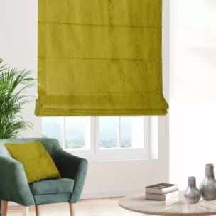 Roleta rzymska SAFARI oliwkowa z miękkiej welwetowej tkaniny z połyskiem