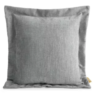 Poszewka na poduszkę 55x55 cm z szenilowej tkaniny srebrna o widocznym ozdobnym splocie Eva Minge Elegante