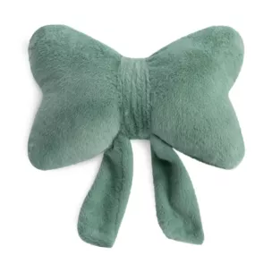 Poduszka w kształcie kokardy 37x30 cm z futerkowej tkaniny szałwiowa WIOSNA 135