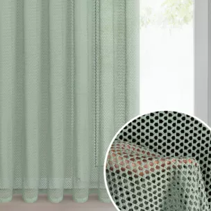Zasłona z siateczki miętowa 140x270 cm taśma - GABBY