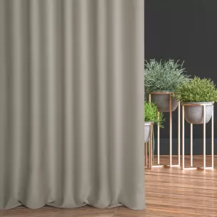 Zasłona szyta na taśmie 5 cm beżowa z gładkiej tkaniny typu dimout