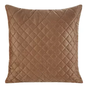 Poszewka na poduszkę 40x40 cm welwetowa ceglasta pikowana metodą hot press w geometryczny wzór LUIZ 3 DESIGN 91
