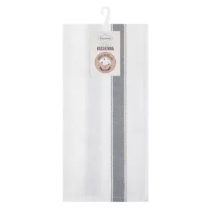 Komplet ściereczek kuchennych 2szt 50x70 cm bawełniany kolor srebrny w pasy 200 g/m2 SOFIA