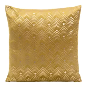 Poszewka ELEN z nadrukiem geometrycznym w kolorze jasnozłotym