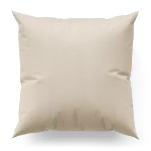 Poszewka szyta jasnobeżowa o naturalnym charakterze, z widocznym, ozdobnym splotem