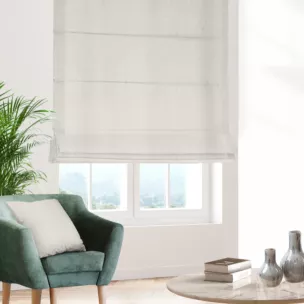 Roleta rzymska platynowa z tkaniny o szenilowej strukturze