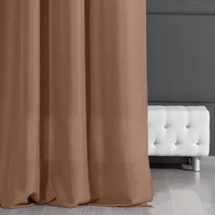 Zasłona jasnobrązowa gładka, matowa 140x250 cm przelotka - ADORE - Design 91