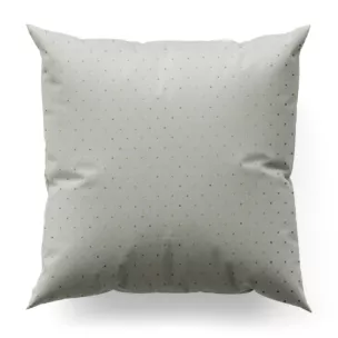 Poszewka szyta kremowo złota z gładkiej tkaniny przeplatanej błyszczącą lureksową nicią o wzorze w kropki