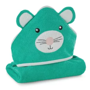 Ręcznik kąpielowy dziecięcy 100x100 cm bawełniany kolor miętowy 350g/m2 z kapturem BABY 71