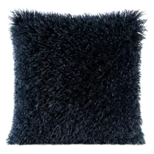 Poszewka na poduszkę 45x45 cm o strukturze miękkiego futra granatowa SANA