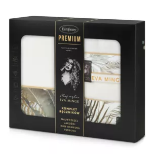 Zestaw ręczników bawełnianych na prezent 3 szt kolor biały, beżowy 500 g/m2 Eva Minge 17