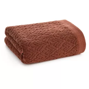 Ręcznik do rąk 30x50 cm z bawełny egipskiej kolor bordowy z wytłaczanym wzorem SCARLET - kolekcja FOREST SUMMER