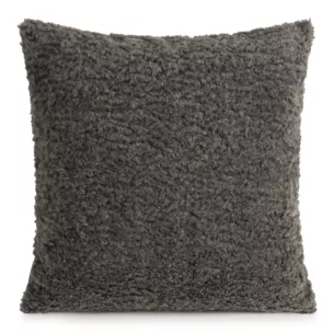 Poszewka na poduszkę 50x50 cm z miękkiej tkaniny barankowej grafitowa BUKLA