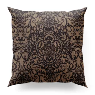 Poszewka szyta grafitowo złocista z połyskującej tkaniny zdobionej eleganckim wzorem Pierre Cardin