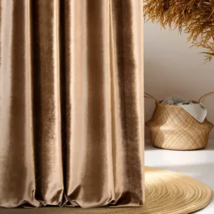 Tkanina zasłonowa gładka, miękka, welwetowa, z wyraźnym połyskiem z kolekcji Eva Minge
