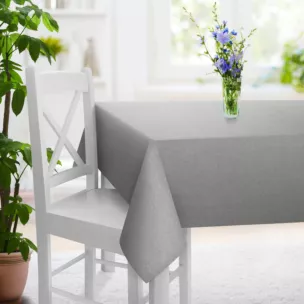 Obrus szyty stalowy ze strukturalnej tkaniny typu blackout, zaciemniająca w 100%