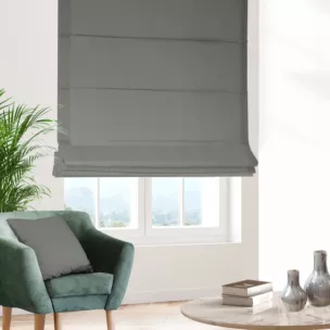 Roleta rzymska srebrna z gładkiej tkaniny wodoodpornej