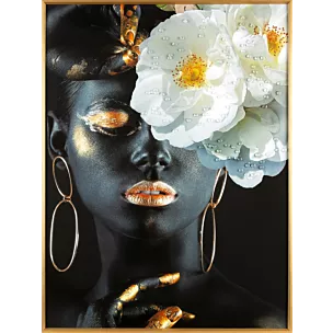 Obraz ART 1 artystyczny portret kobiety nadruk na płótnie w złotej ramce