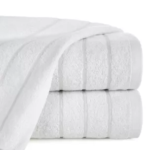 Ręcznik kąpielowy 70x140 cm bawełniany kolor biały z lśniącymi paseczkami 500 g/m2 DALI