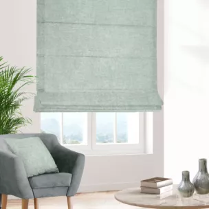 Roleta rzymska BRIANNA miętowa miękka szenilowa o wyraźnym splocie i lekkim połysku