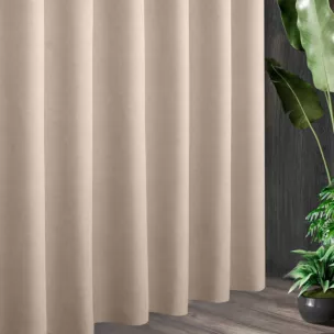 Tkanina zasłonowa w stylu eko, miękka w dotyku z ozdobnym splotem