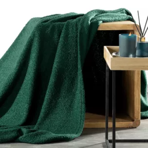 Koc 170x210 cm ciemnozielony wyjątkowo i magicznie miękki BUKLA