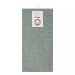 Komplet ściereczek kuchennych 2szt 50x70 cm bawełniany kolor zielony zdobionych w pasy 200 g/m2 KARIN