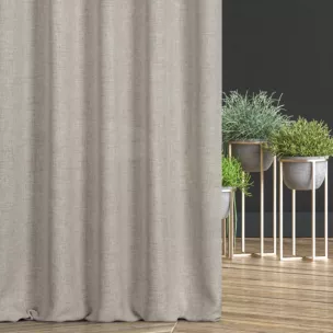 Zasłona szyta na taśmie 5 cm beżowa z tkaniny w stylu ekologicznym z efektem melanżu