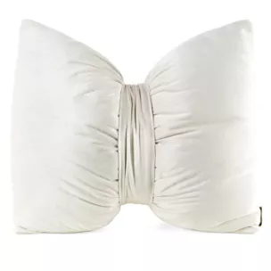 Poduszka 45x55 cm welwetowa kremowa w kształcie kokardy KOKARDA