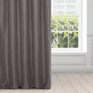 Zasłona grafitowa z tkaniny zamszowej 140x270 taśma - ADA