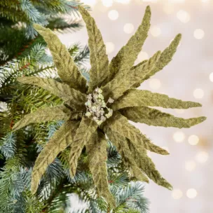 Świąteczny kwiat dekoracyjny z tkaniny o strukturze filcu