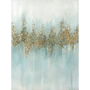 Obraz ABSTRACT  ręcznie malowany na płótnie, z drobnymi złotymi kamykami i brokatem