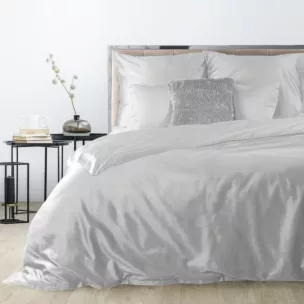 Pościel 140x200 cm gładka z satyny bawełnianej kolor jasnoszary DINA Diva Line