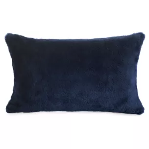 Poszewka na poduszkę 30x50 cm granatowa z miękkiej futrzanej tkaniny NINA