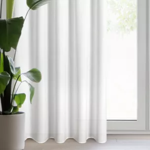 Zasłona biała w stylu eko 140x270 taśma - ERIS