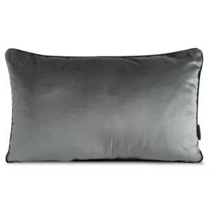 Poduszka 30 x 50 cm welwetowa stalowa z kontrastującą lamówką GAJA 3