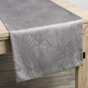 PIERRE CARDIN bieżnik welwetowy GOJA z błyszczącym nadrukiem w formie liści miłorzębu