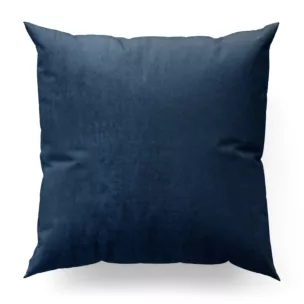 Poszewka szyta granatowa z miękkiej półmatowej tkaniny welwetowej