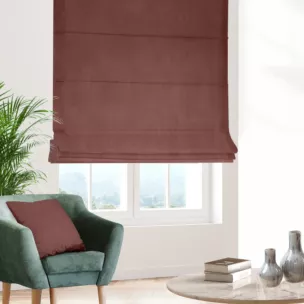 Roleta rzymska ciemnoróżowa z miękkiej tkaniny welwetowej