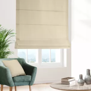 Roleta rzymska kremowa z jednokolorowej gładkiej tkaniny