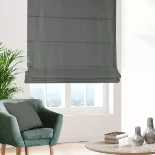 Roleta rzymska stalowa z błyszczącej tkaniny zaciemniającej