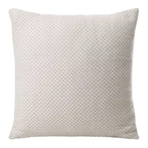 Poszewka na poduszkę 45x45 cm beżowo, biała z drobnym wzorem jodełki AKRYL 3