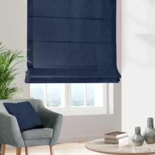 Roleta rzymska VISCAYA granatowa z melanżowej i miłej w dotyku tkaniny