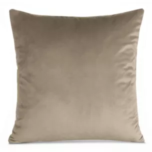 Poszewka na poduszkę 45x45 cm welwetowa, gładka ciemnobeżowa o delikatnym połysku GAJA 1