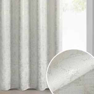 Zasłona kremowo, szampańska zdobiona nadrukiem imitującym marmurek 140x250 cm przelotka - RONYA