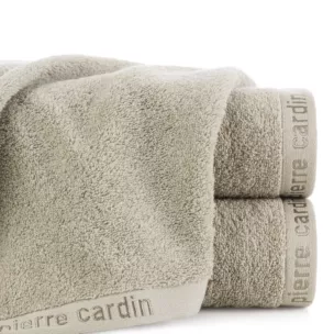 Ręcznik kąpielowy 50x90 cm bawełniany kolor jasnobeżowy z żakardową bordiurą 430 g/m2 EVI Pierre Cardin